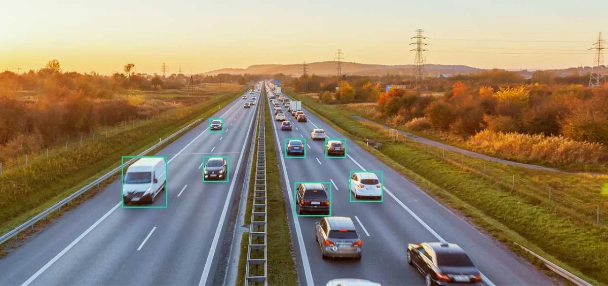 Highway with vehicle detections